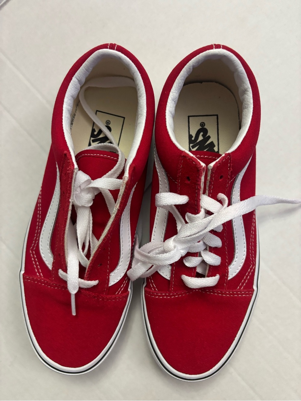 New! Vans off the wall Old School sneaker size W7 M5.5 Red - Picture 2 of 7